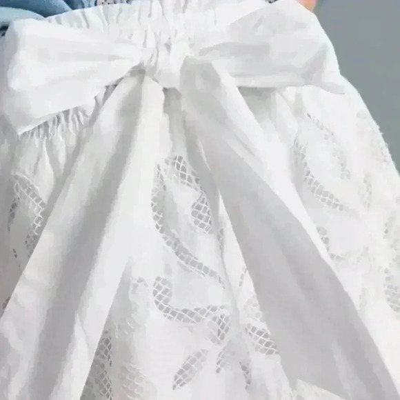 THE SOMERSET MINI SKIRT: CUTWORK EDITION By Anthropologie Floral White size XL - Picture 12 of 12